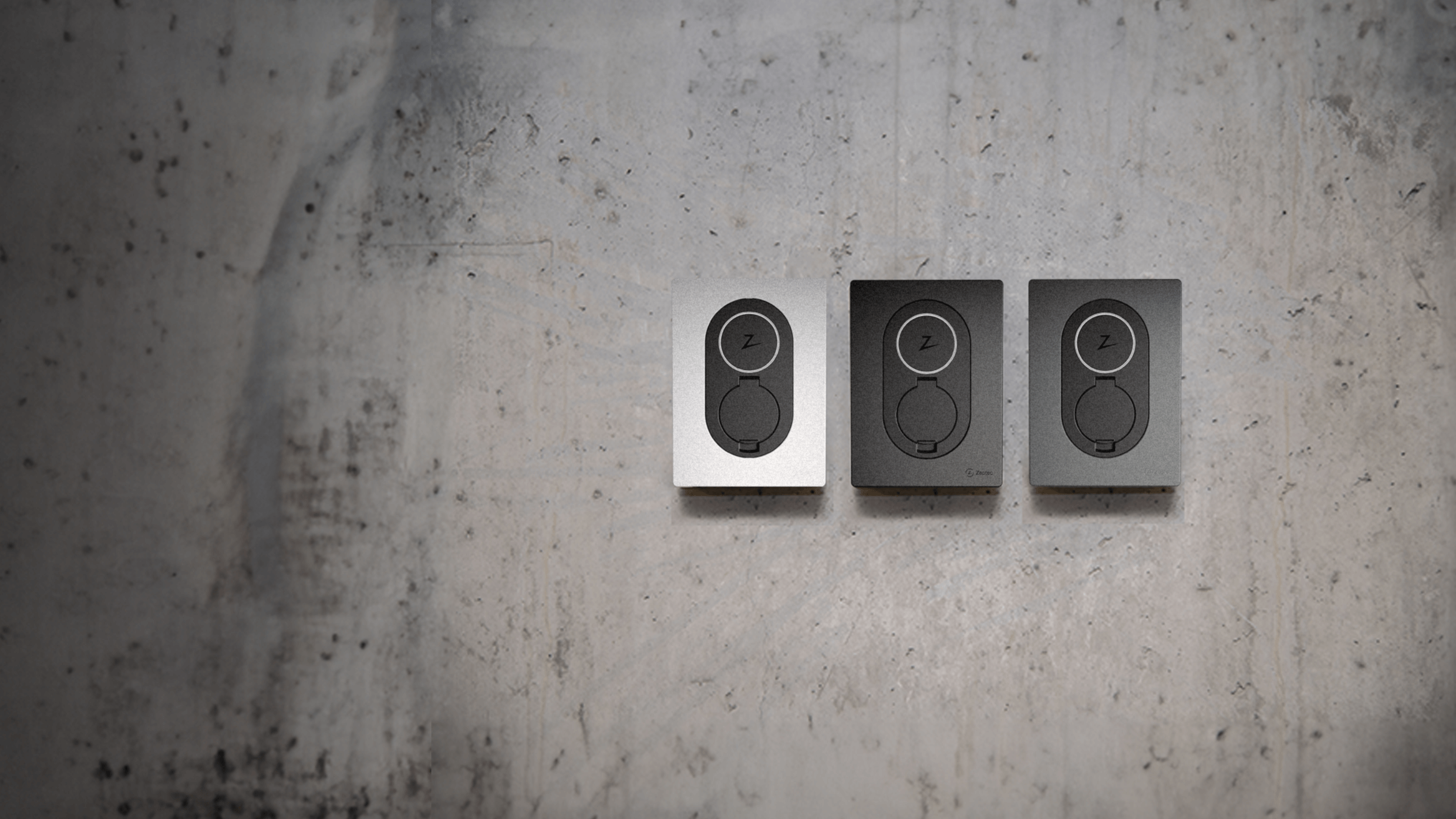 Ladebokse på betonvæg